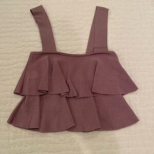 Zara Cropped Ruffle Top